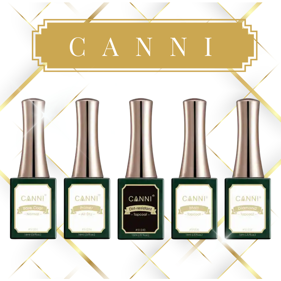 CANNI เบส ท็อปเงา เจลฝัง ไพรเมอร์ ไล่ชื้น 16ML top coat / base coat canni ของแท้