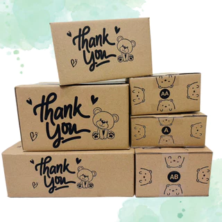 100 ใบเบอร์ A AA AB กล่องพัสดุลายหมี