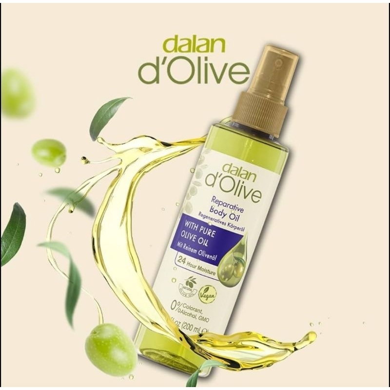บอดี้ออยล์ dalan จากตุรกี ขนาด 200ml น้ำมันมะกอกสำหรับบำรุงผิวกาย, แพ็ตเก็จใหม่ 200ml