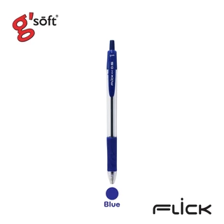 g'soft (จีซอฟท์) ปากกาลูกลื่นเจล FLICK 0.5mm ปากกาแบบกด แพ็ค 2ด้าม รหัส FLICK