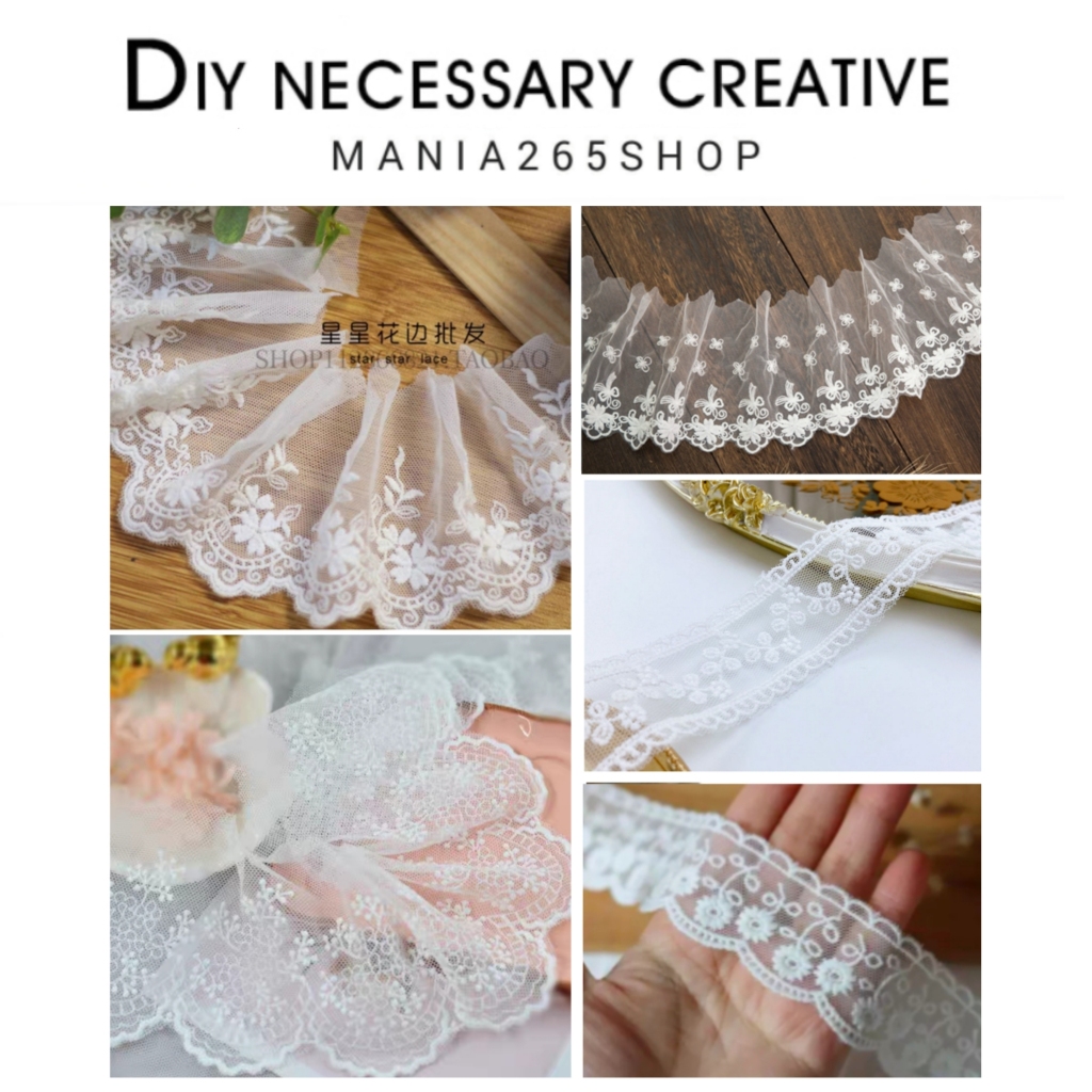 [D01-D02] ลูกไม้ริมระบาย  แต่งกระเป๋า  แต่งเสื้อผ้า แต่งงาน DIY – โปรปัง