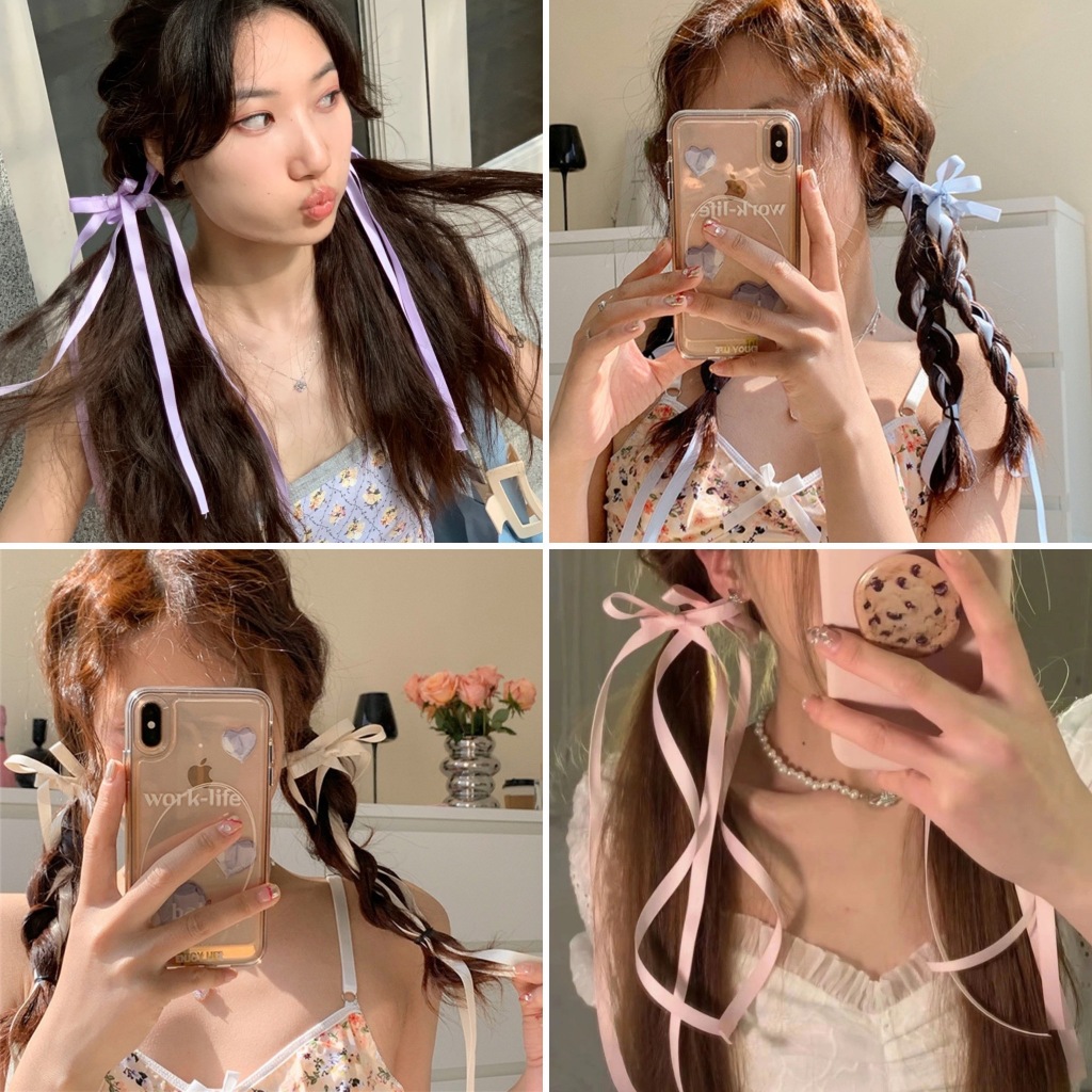 พร้อมส่ง!🇹🇭 ราคา/คู่ Sweet Double Bow กิ๊บโบว์หางยาว กิ๊บโบว์ 2 เลเยอร์ ในชิ้นเดียว เกรดพรีเมียม เนื้องานเกาหลี