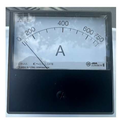 YS-8NAA แอมป์มิเตอร์ AC  MITSUBISHI  0-750A  750/5A