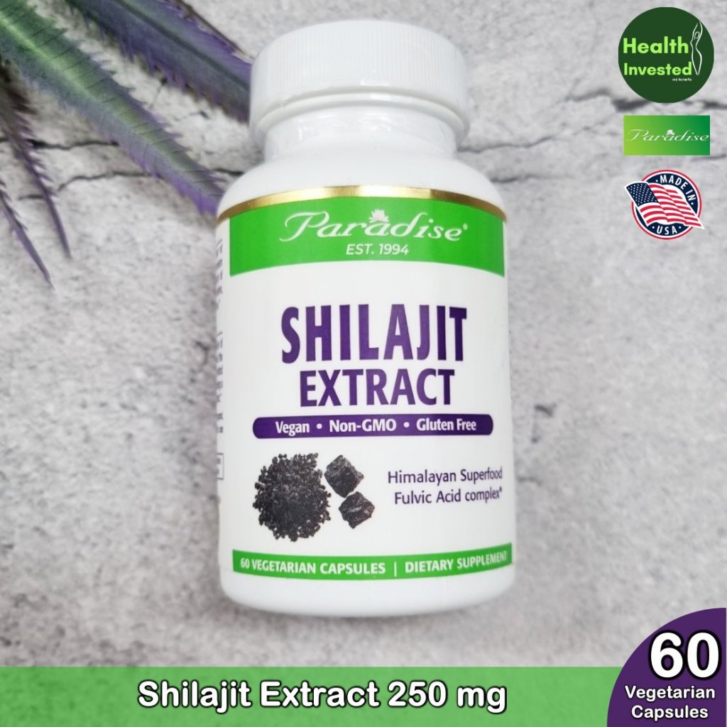 <Paradise> Shilajit Extract 250 mg 60 Vegetarian Capsules ชิลาจิต ชีลาจิต ชีลาเจต Fulvic Acid Complex
