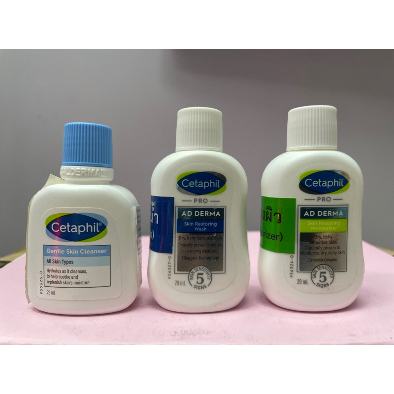 Cetaphil ขนาดทดลอง cleanser/ ad derma ขนาด 29มล