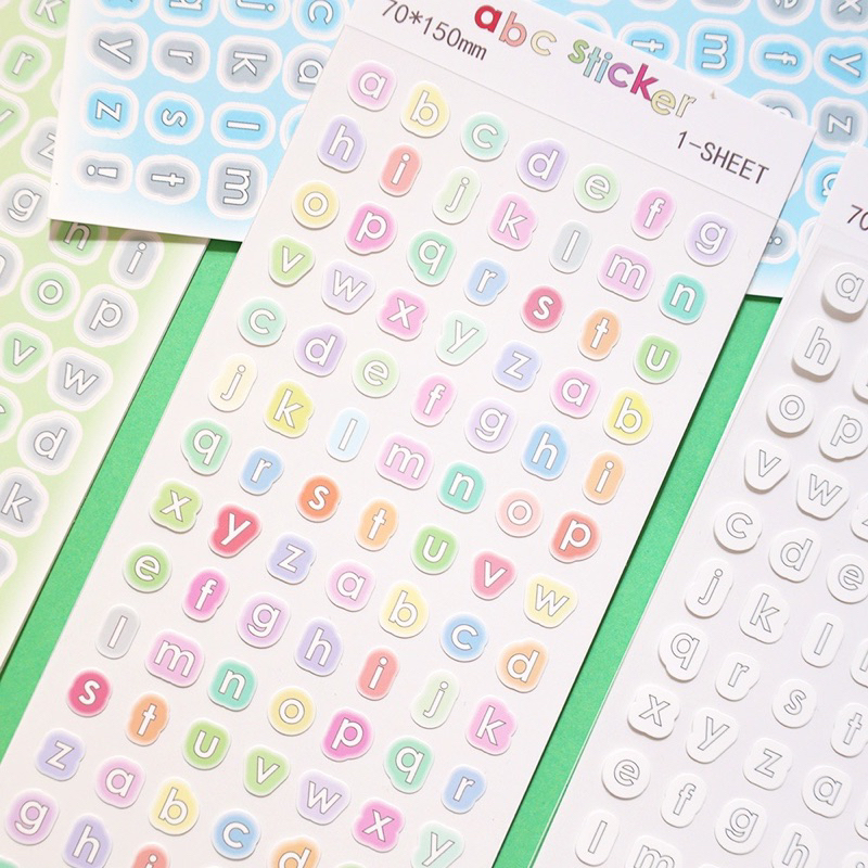 Pastel Alphabet Sticker สติ๊กเกอร์ตัวอักษรสีพาสเทล อักษรมีพาสเทลน่ารัก ตัวหนังสือไอคัท พร้อมส่งในไทย