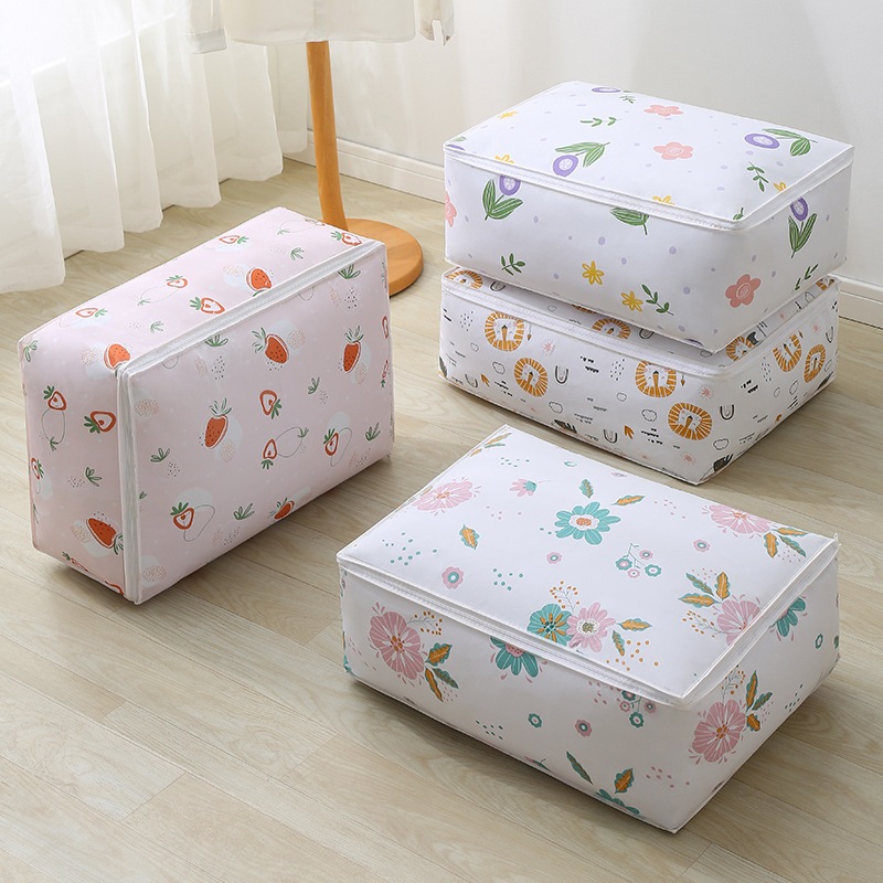ถูกมาก [Sale ลดราคา ] PB-2052 ถุงเก็บผ้านวม กระเป๋าเก็บเสื้อผ้า พลาสติกพิมพ์ลาย กันน้ำ กันฝุ่น