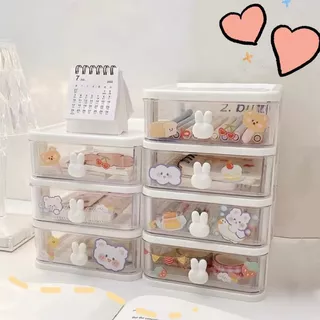[แถมสติ๊กเกอร์]ลิ้นชักเล็ก กล่องเก็บของ กล่องใส่ของใช้จุกจิก ลิ้นชักเก็บของ กล่องใส่เครื่องเขียน กล่องลิ้นชัก KKHOME