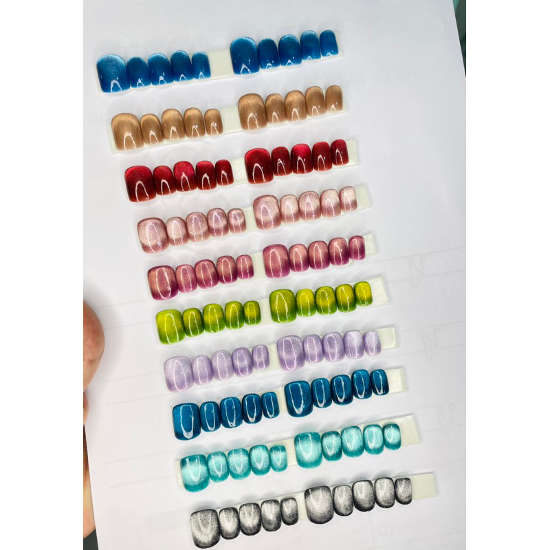 เล็บปลอมงานลูกแก้วสีแน่นๆสวยมาก(เปลี่ยนทรงแจ้งทางแชทค่ะ)😍