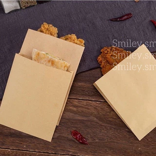 ถุงกระดาษคราฟท์สีน้ำตาล(หนา)11x13,11x16,14x18,16x20cmกันน้ำมัน ใส่ไก่ทอด,เฟรนฟราย,ขนม (เกรดอาหาร)