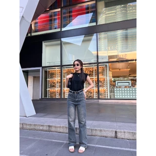[เก็บโค้ดลด25%หน้าร้าน] instyles_shop "Berlin Jeans" กางเกงยีนส์ขากระบอกกลาง ทรงลิซ่าเอวสูง ผ้ายีนส์แท้ไม่ยืด