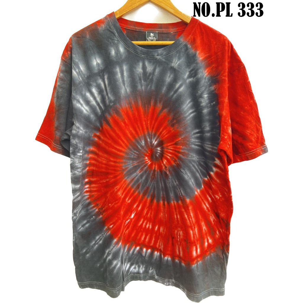 เสื้อมัดย้อมลายก้นหอยส้มเทา