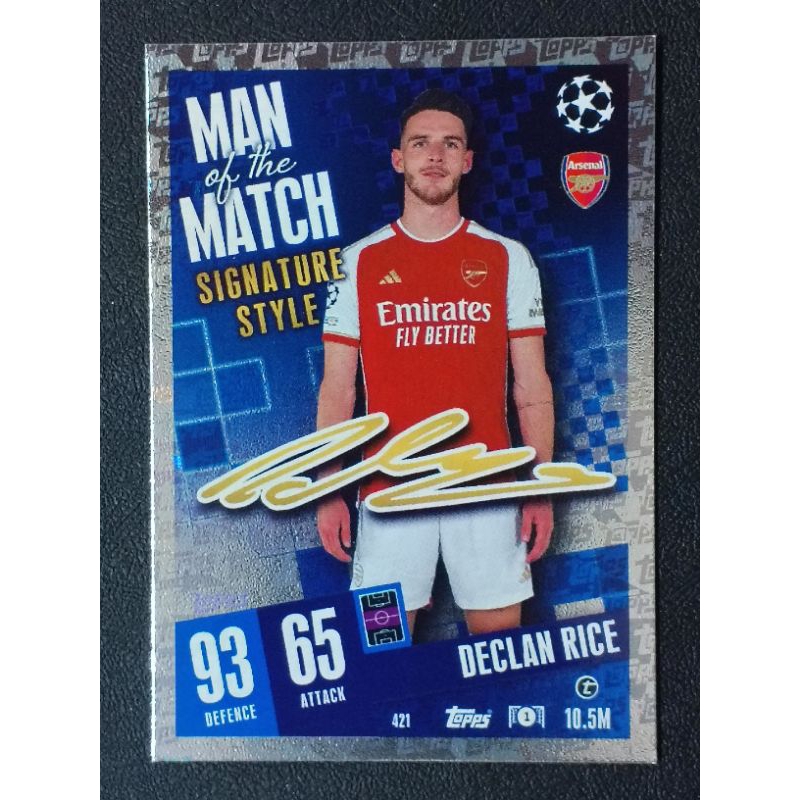 การ์ดฟุตบอล MAN OF THE MATCH SIGNATURE STYLE MATCH ATTAX 2023/24 UEFA SOCCER CARD