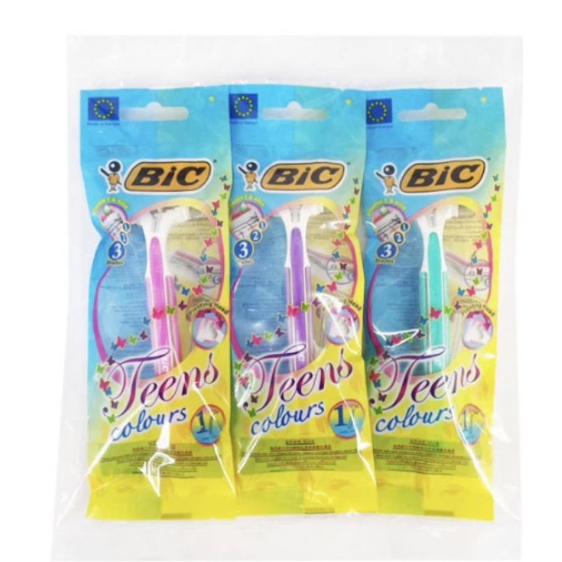 มีดโกน BIC รุ่น Teens Colours มีแถบหล่อลื่นจากว่านหางจระเข้และวิตามินอี