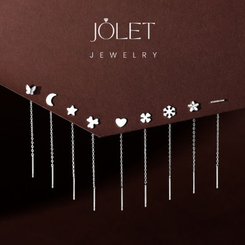 Jolet ต่างหูเงินแท้ 92.5%ต่างหูโซ่คล้องเงินแท้ 10 แบบ ใส่ง่าย สไตน์มินิมอล เหมาะกับคนแพ้ง่าย s925