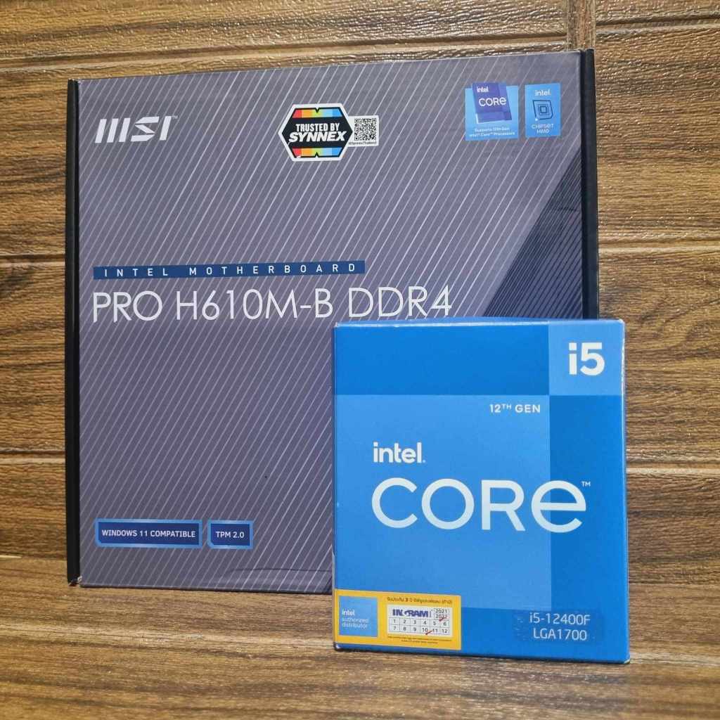 CPU INTEL CORE I5 12400F 6C/12T (LGA 1700) + MSI PRO H610M -B DDR4 สินค้ามือ2 (ครบกล่อง) มีประกันศูน