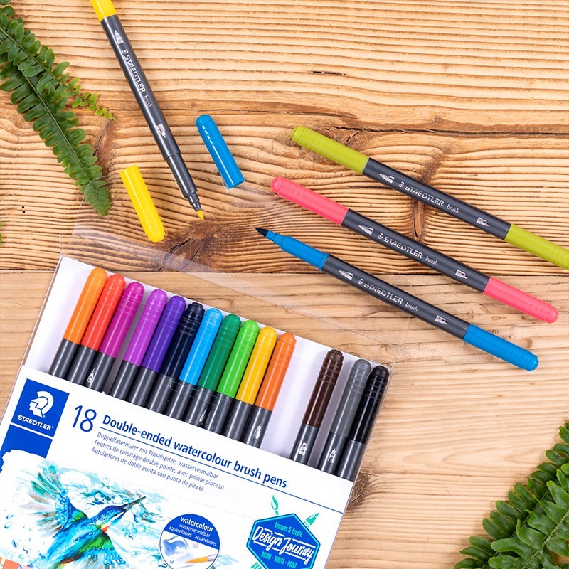 ปากกาเมจิ-หัวแปรง 2 หัว Staedtler รุ่น 3001 ครบ 36 เฉดสี (หัวพู่กัน)