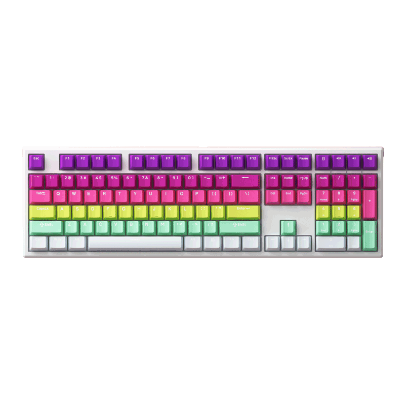 MONSGEEK KEYBOARD MG108B RAINBOW RGB 108 KEYS FULL SIZE - AKKO CREAM BLUE PRO SW(TACTILE)(EN) (GMK-0