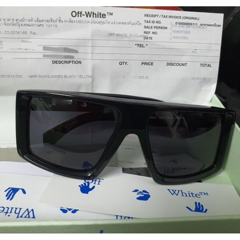แว่นกันแดด off-white ของแท้ พร้อมใบเสร็จ