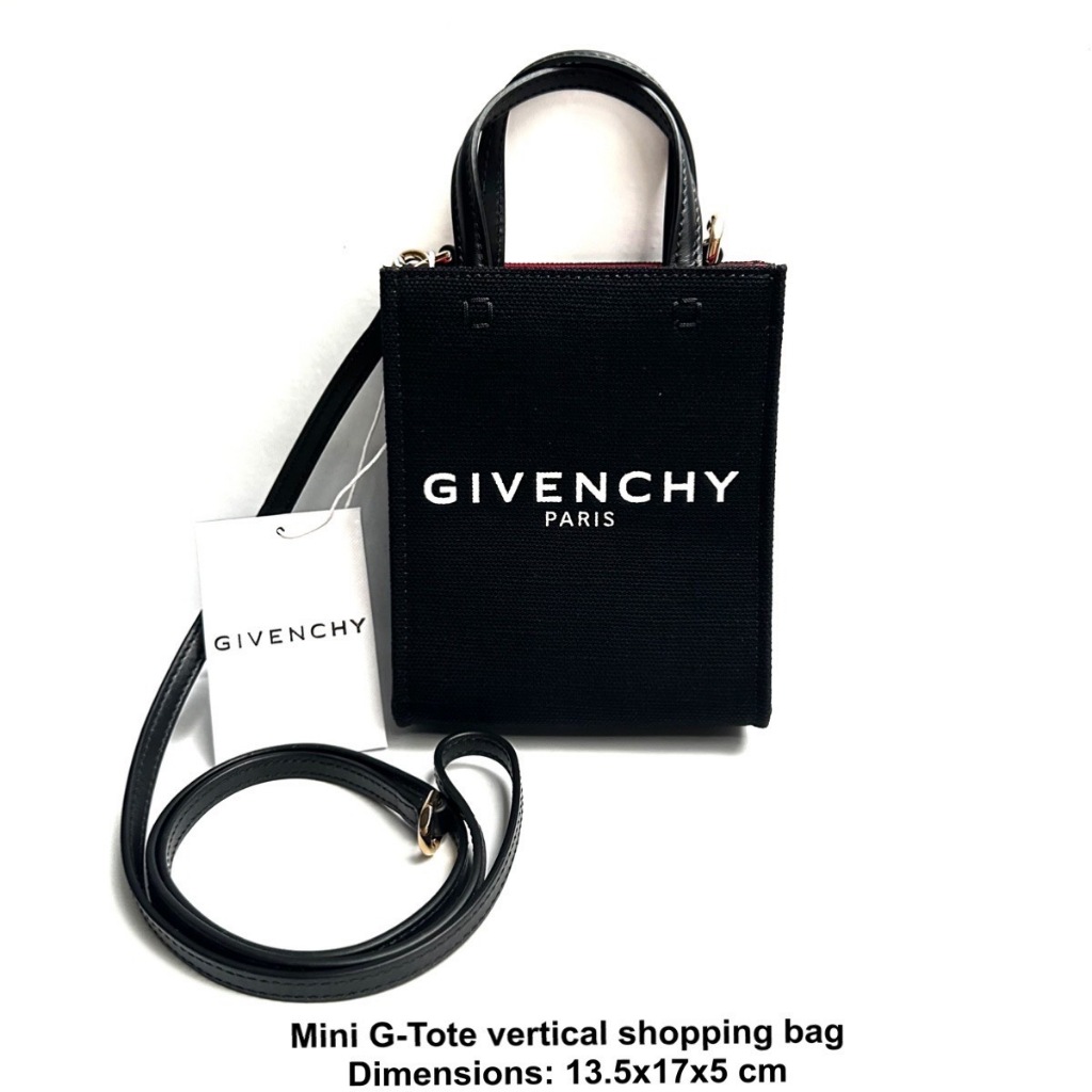 Sale ถามstockก่อนกดสั่ง* Givenchy mini tote bag กระเป๋า สะพายข้าง ผู้หญิง ผู้ชาย จีวองชี่ ของแท้ แบรนด์เนม สีดำ ใบเล็ก