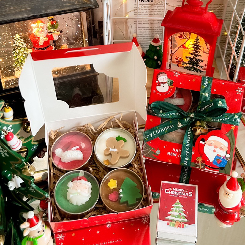 พร้อมส่ง เทียนหอมคริสต์มาส merry Christmas ของขวัญปีใหม่