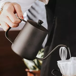 [C053]กาดริปกาแฟ สแตนเลส สีเงิน/สีดำ 250ml/350ml/600ml Stainless Pour-Over Coffee Drip Pot