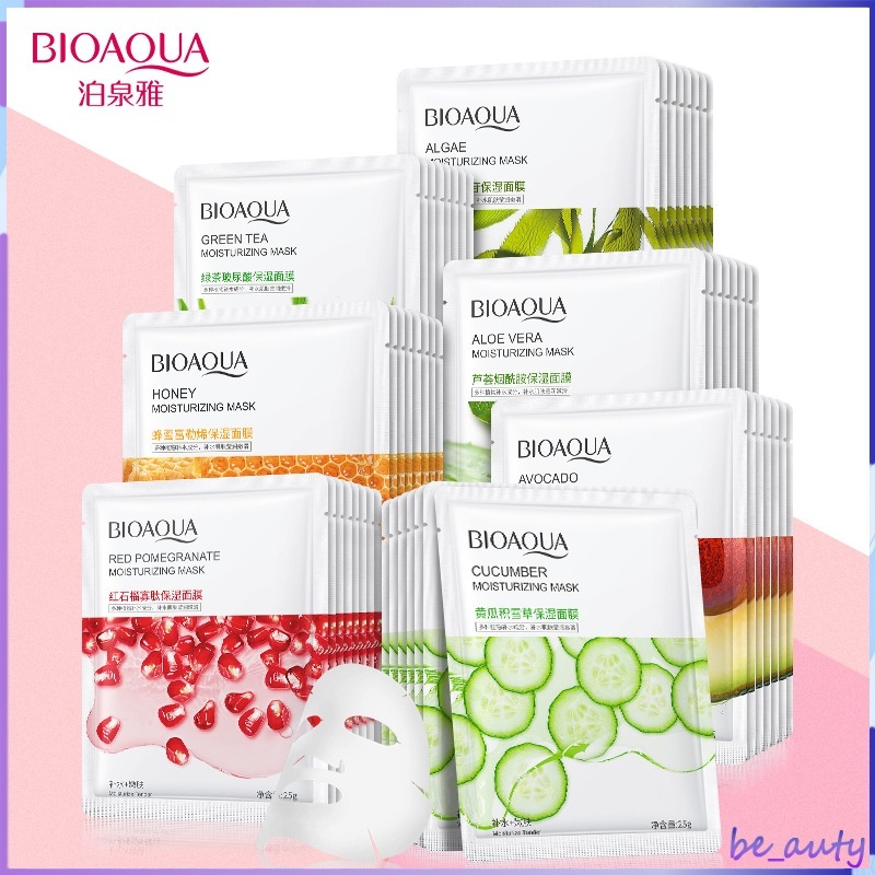 มาส์กผลไม้ BIOAOUA 1 ชิ้น = 2.7 บาท ลดริ้วรอยมาร์คหน้า หมองคล้ำ ให้ความชุ่มชื้นและดูแลผิวอย่างล้ำลึก แผ่นมาส์กหน้า มาส์ก