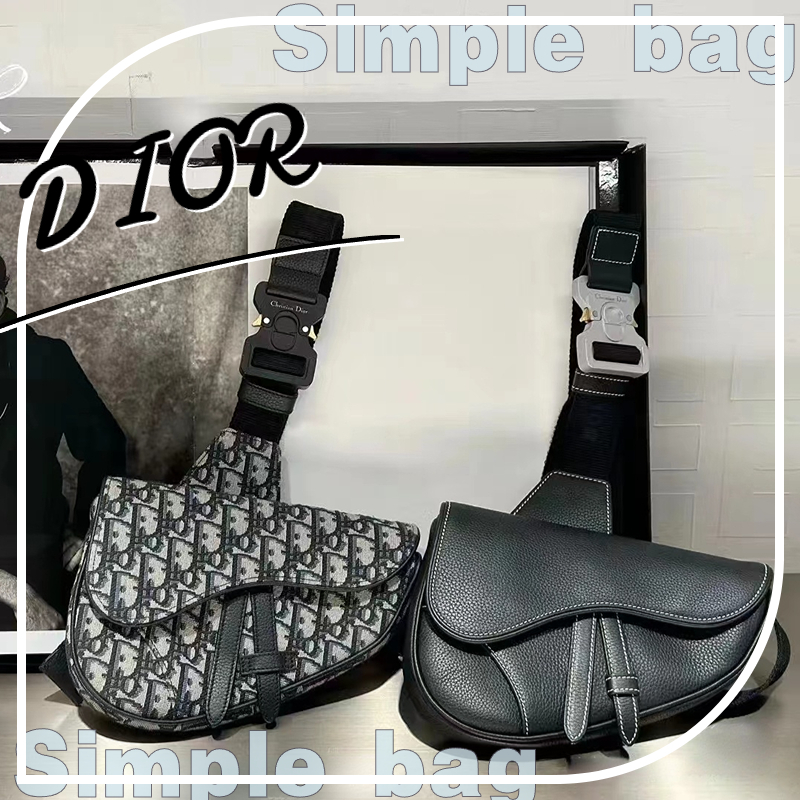🍑ดิออร์ DIOR Saddle Mini Bag Messenger Bag กระเป๋าอาน/กระเป๋าสะพายข้าง/ชาย