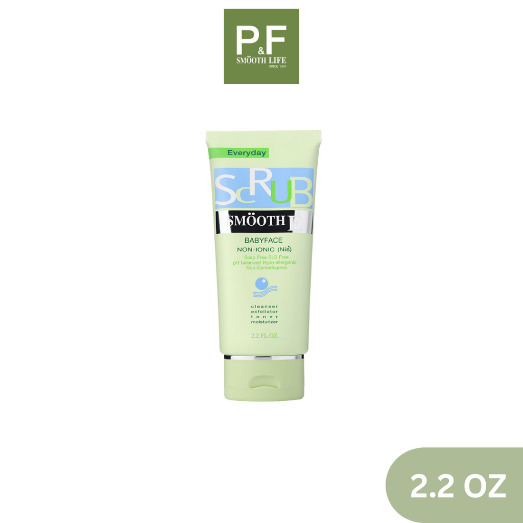 Smooth E Babyface Scrub สครับล้างหน้าไม่มีฟอง 2.2 oz. ช่วยลดสิว คุมความมัน ไม่ทิ้งสารตกค้าง ผลัดเซลล์ผิว