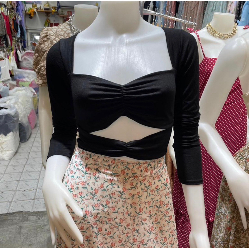 เสื้อเรย่อนคอหัวใจน่ารักมากกกก ยืดใส่สบาย อกยืดได้ถึง 36 ยาว 14 - รูปที่ 2