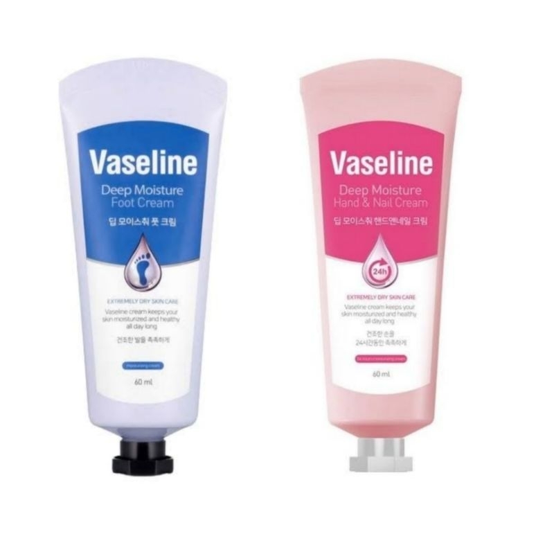 ครีมทามือ/ทาส้นเท้า Vaseline deep moisture foot &​hand cream, 60ml