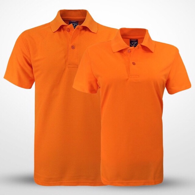 เสื้อโปโล สีล้วน Vara  (สีส้ม)