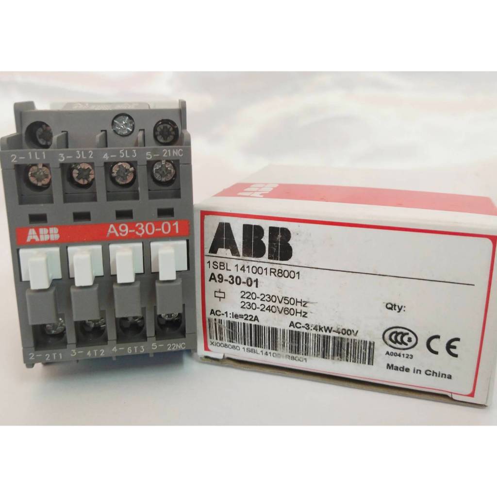 ABB Magnetic Contactor A9-30-01 ,220V 220-230V
