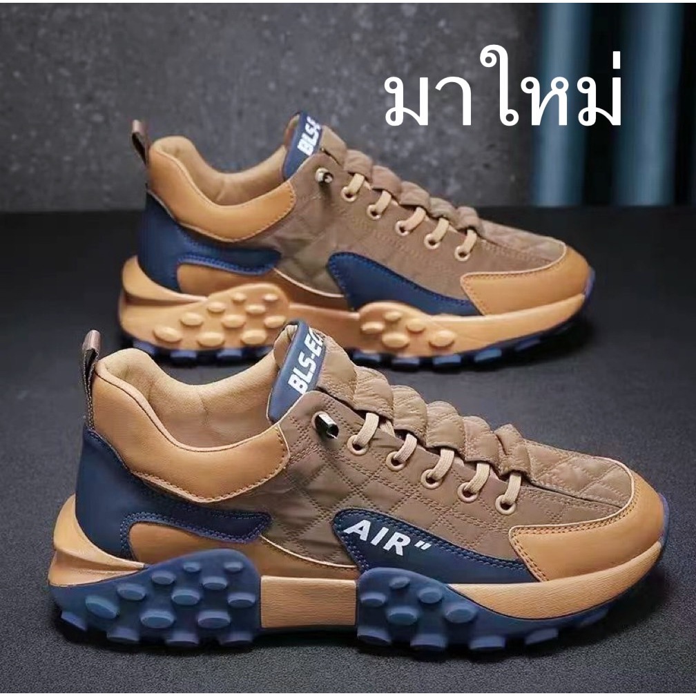 MARIAN <มาใหม่>รองเท้าผ้าใบผู้ชาย ดีไซน์โดนเด่น สุดฮิต สไตส์เกาาหลี NO.A0457 มี3สี ดำ ขาว น้ำตาล พร้อมส่ง