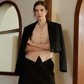 MAVE เสื้อ รุ่น Glim Crop Blazer Black