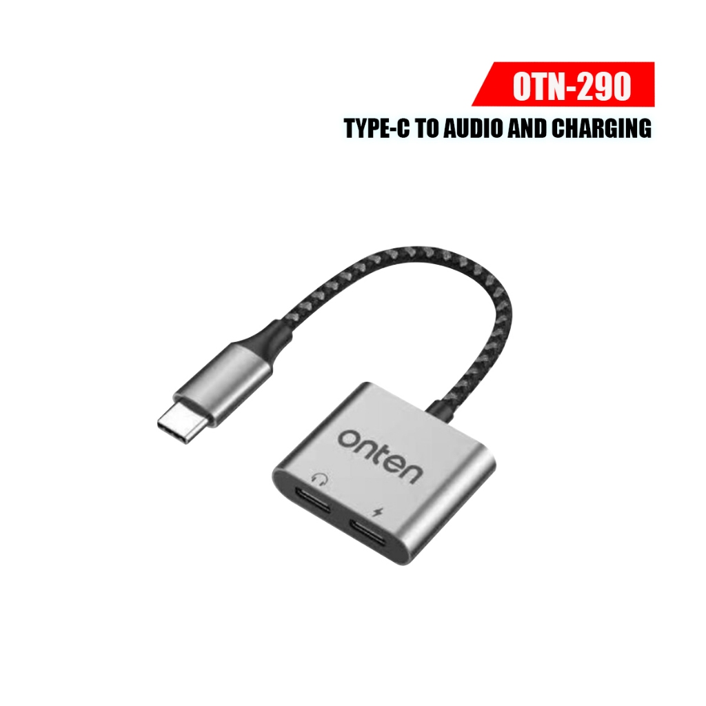 ONTEN OTN-290 2 in 1 Type-C to audio and charging adapter