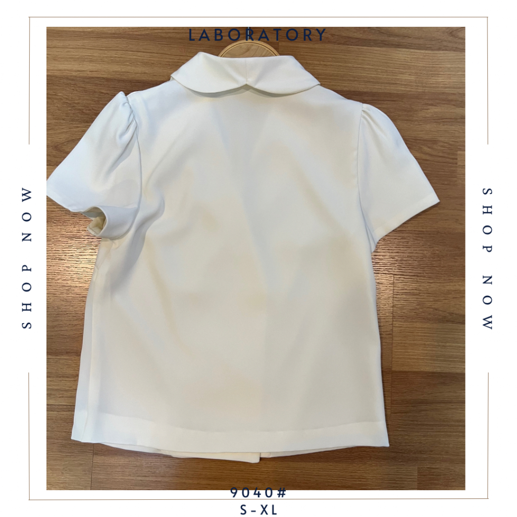 *Laboratory* เสื้อ 9040# เสื้อคอบัว กระดุมใต้อกแขนสั้น ทรงเข้ารูป - รูปที่ 7