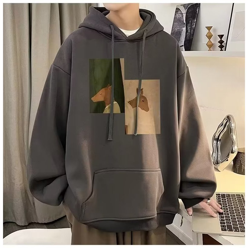 TS MEN เสื้อแขนยาวมีฮู้ด เสื้อกันหนาวมีฮู้ด ผ้าสำลี ผ้าหนาดีใส่สบาย รุ่น0211