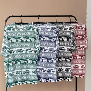 มาใหม่!!! เสื้อลายช้าง ไซส์ใหญ่ ✅ รหัสโค้ดลดรูปที่2 ✅ คนอ้วน ผ้าไมโคร ไม่ต้องรีด คอกลม อกใหญ่ จัมโบ้ ใส่สบาย