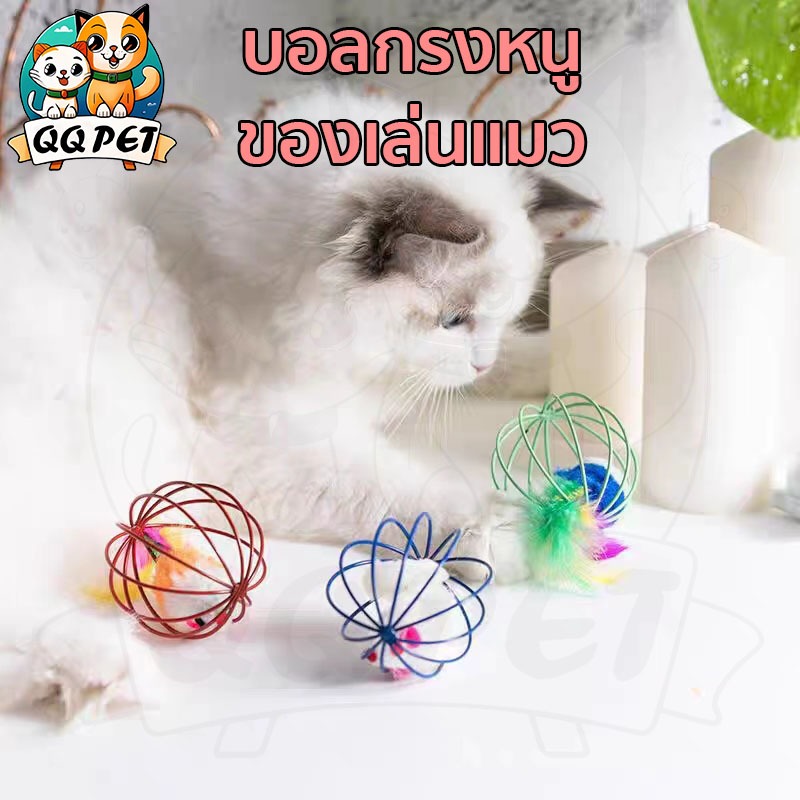 QQPET บอลกรงหนู ของเล่นแมว( คละสี ) ราคาถูกและทนทาน แมวชอบ