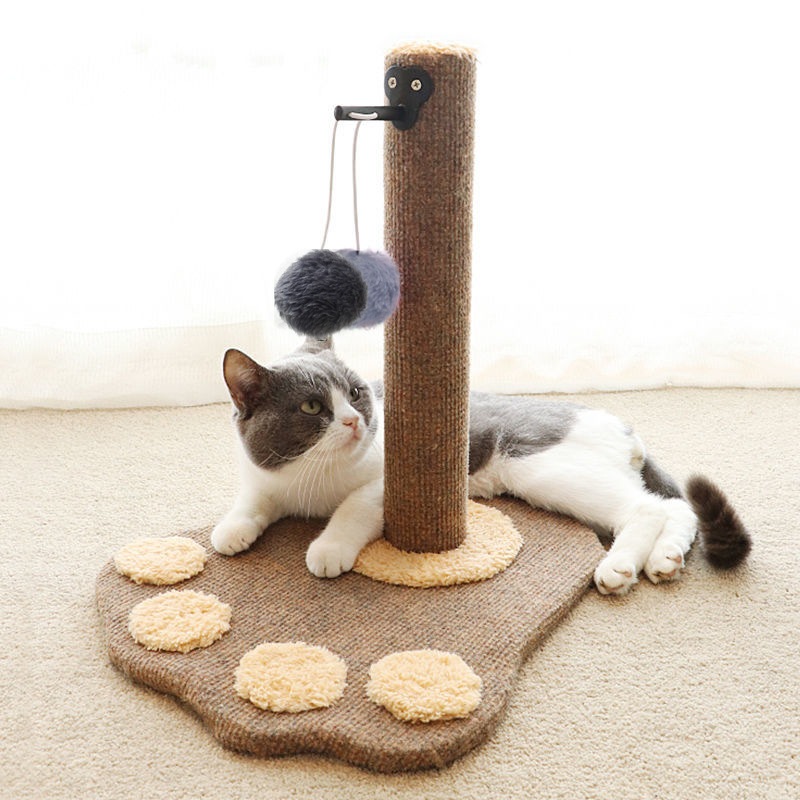 PEKO PET&CAT [เสาลับเล็บรูปเท้าแบบ2] เสาผ้าสีน้ำตาล ที่ลับเล็บแมว ของเล่นแมว ของเล่นสัตว์เลี้ยง