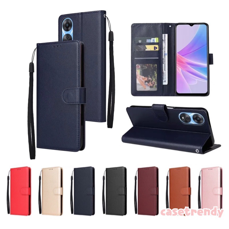 เคสโทรศัพท์มือถือ หนัง Oppo A18 4G/A38 4G/A58 4G/A78 4G/A78 5G/A98 5G ฝาพับ พร้อมช่องใส่บัตร