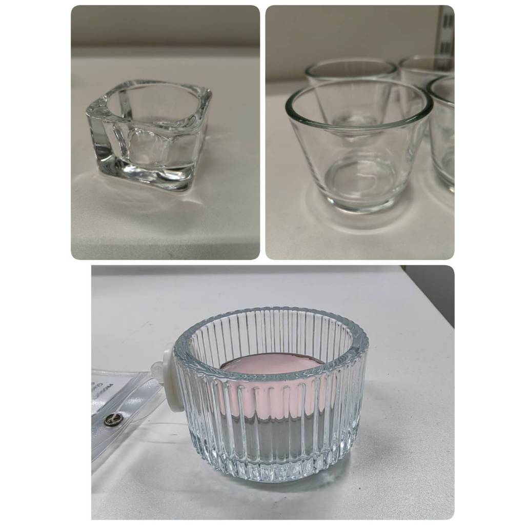 FINSMAK ฟินสมาค/ GLASIG/ GALEJ ที่ใส่เทียนทีไลท์, แก้วใส, 3.5 ซม.