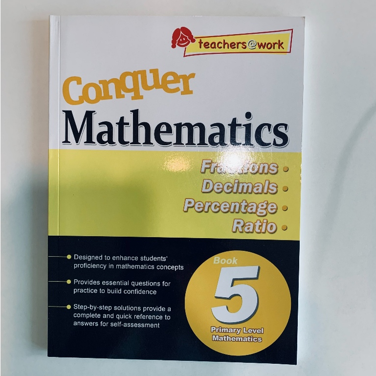 หนังสือมือสอง หนังสือเรียนคณิตศาสตร์ภาษาอังกฤษ Comquer Mathematics Primary 5 หนังสือmathematics Textbook Fraction Ratio