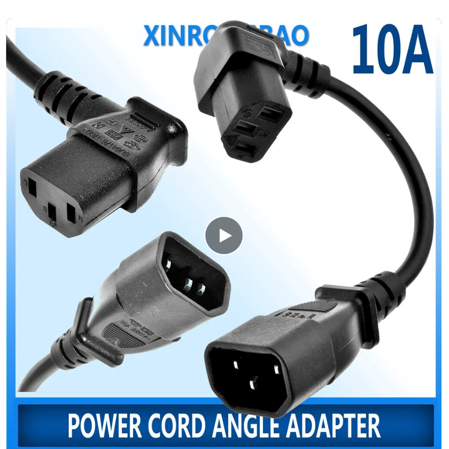 EC 320 C13หญิง C14ชาย PDU มุมสายไฟ IEC C13มุมอะแดปเตอร์,สายไฟอะแดปเตอร์มุม C13-C14ปลั๊กแปลง10A