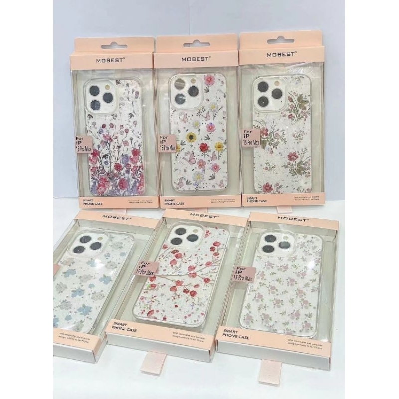 (iPhone16 มาค่ะ)Mobest เคสใสลายดอกไม้ iPhone 15/15 Pro/15Pro Max/14 Pro Max/13Pro Max/12pro max/ Samsung S23Ultra/S23Fe