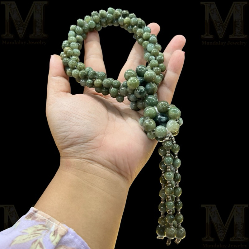 Mandalay Jewelry: พวงมาลัยหยกพม่า(สีเขียว)