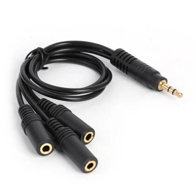 ใหม่ 3.5 มม. ชายไปยังชุดหูฟังหญิง 2 ตัว Mic Y Splitter Cable Adapter Dropshipping