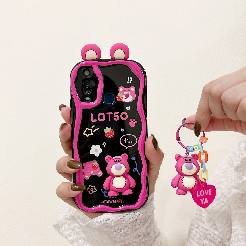 เคสขอบหยักล็อตโซ่ หูหมี เคสนิ่มกันกระเเทก OPPO A17 A15 A16 A18 A58 RENO4 RENO5 RENO6Z RENO7Z RENO8T RENO10 A38 A54 A57
