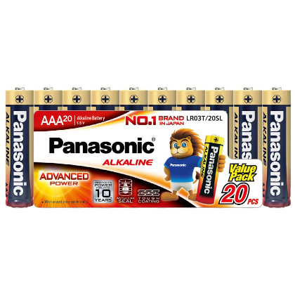 ถ่านอัลคาไลน์ AAA (แพ็ค20ก้อน) Panasonic LR03T/20SL(8003835)